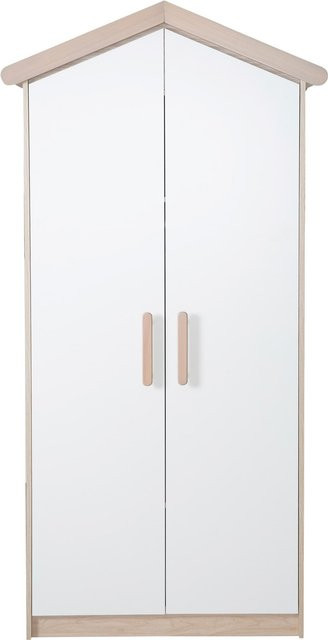 Roba Kleiderschrank Cabane 2-türig für Kinderzimmer in Eiche und Weiss mit Soft-Close-Funktion, B/T/H: 96 x 50 x 190 cm - Bild 1