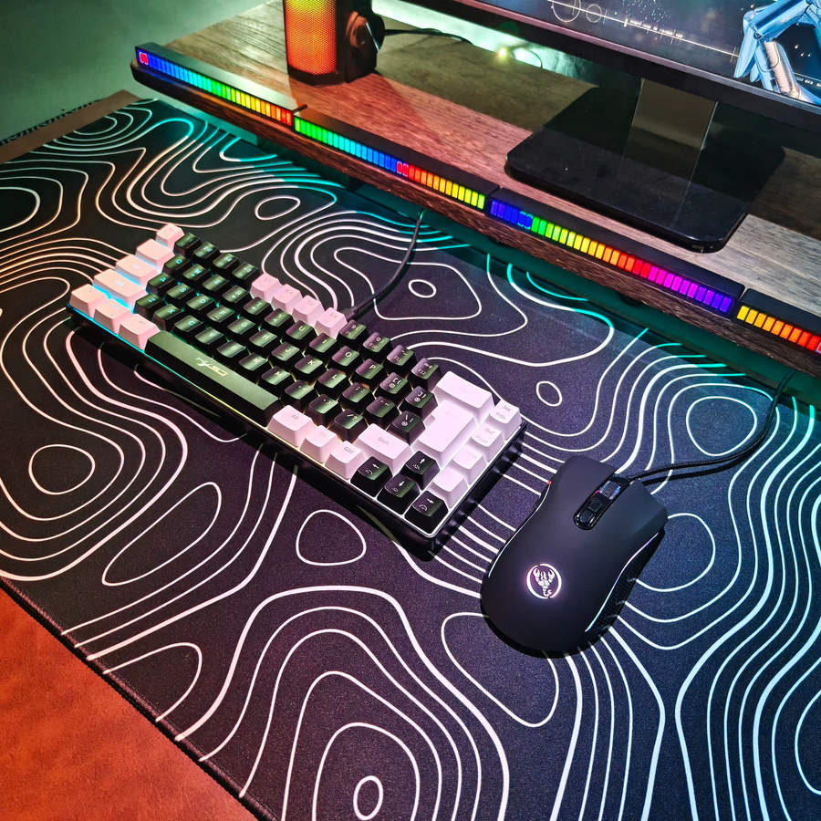 HXSJ Gaming-Tastatur und Maus Set mit 68 Tasten und RGB-Hintergrundbeleuchtung, ergonomisch und kompakt für PC, Laptop und Mac - Bild 3