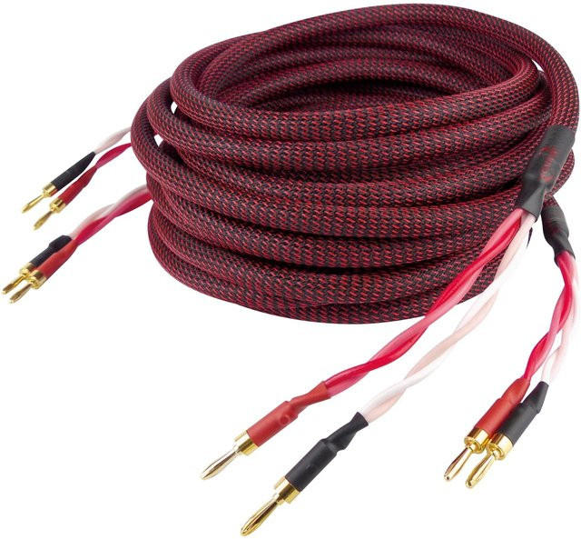 Dynavox Perfect Sound Lautsprecherkabel Paar in Schwarz und Rot, Länge: 5 Meter - Bild 1