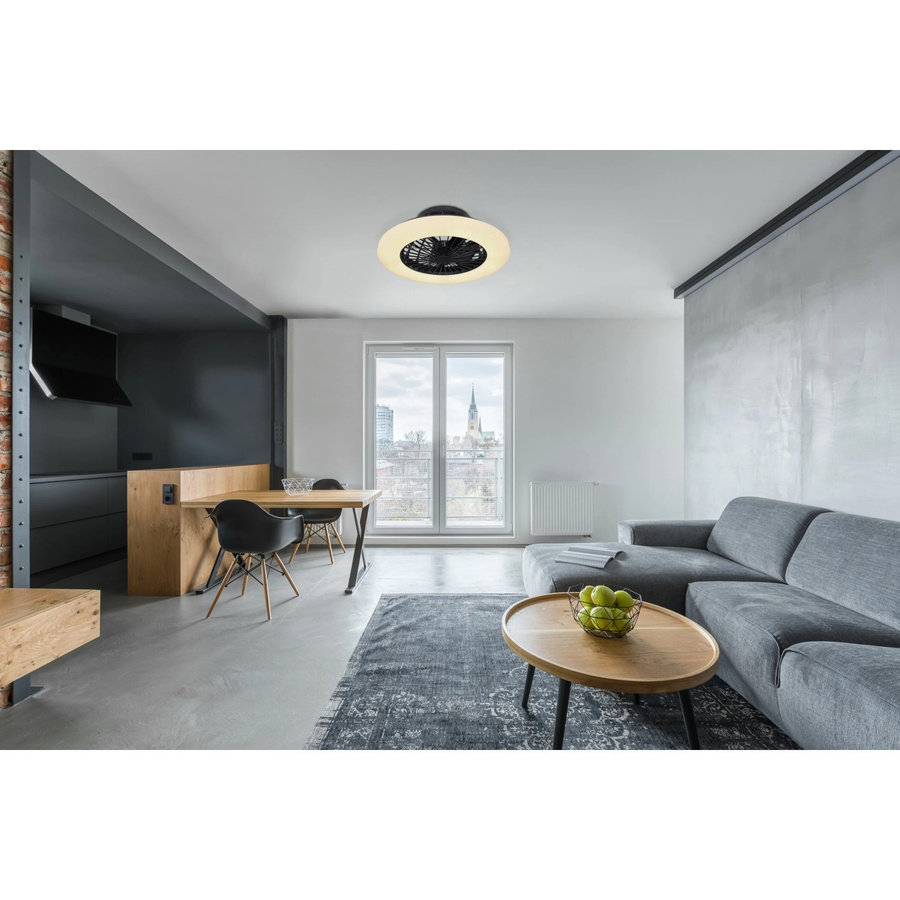 Globo LED-Deckenventilator Travo in Schwarz Matt mit Fernbedienung, Durchmesser: 50 cm, Höhe: 17,5 cm - Bild 2