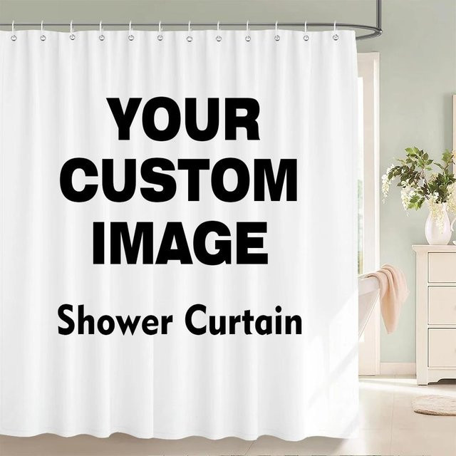 MY Custom Duschvorhang mit eigenem Foto, wasserdicht aus Polyester, Mehrfarbig, B: 150 cm, H: 180 cm - Bild 1