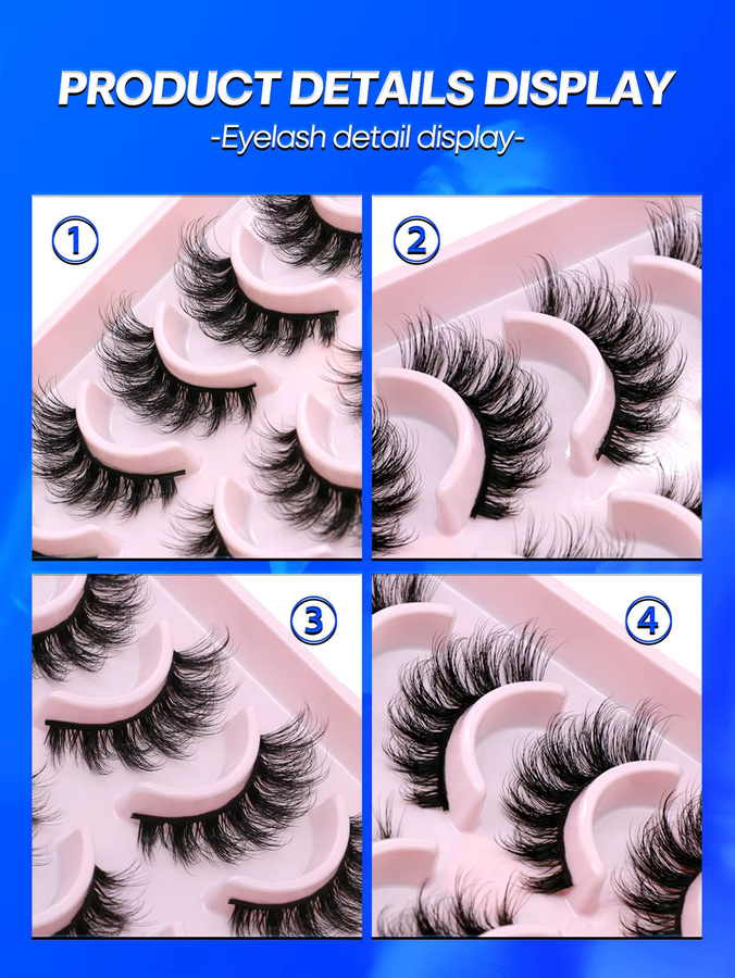 Veltrinay Falsche Wimpern, russische Streifenwimpern - Bild 5