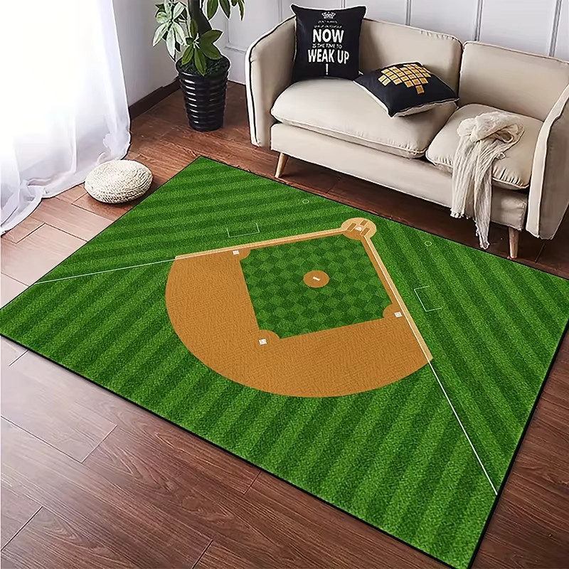 VIKAMA Baseball Field Design Teppich, mehrfarbig, maschinenwaschbar, B/T: 160 x 120 cm - Bild 4