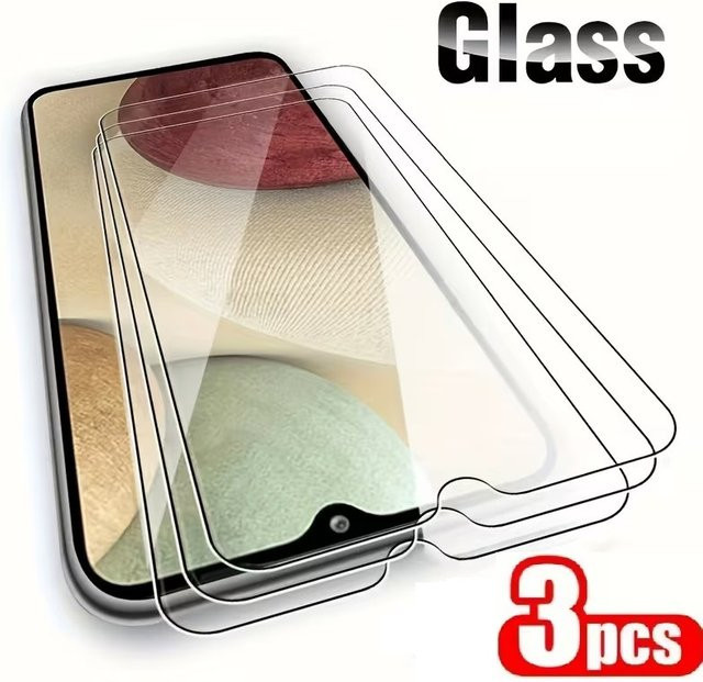 3er-Set Samsung Galaxy Displayschutzfolie aus gehärtetem Glas, transparent, passend für Galaxy A02s, A03s, A12 und A32 5G - Bild 1