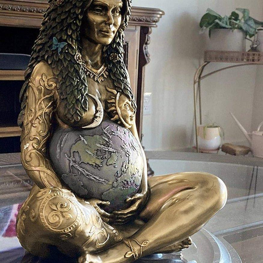 Dekorative Gaia-Statue Mutter Erde aus Polyresin in Kupfer von ZLXR - Bild 2