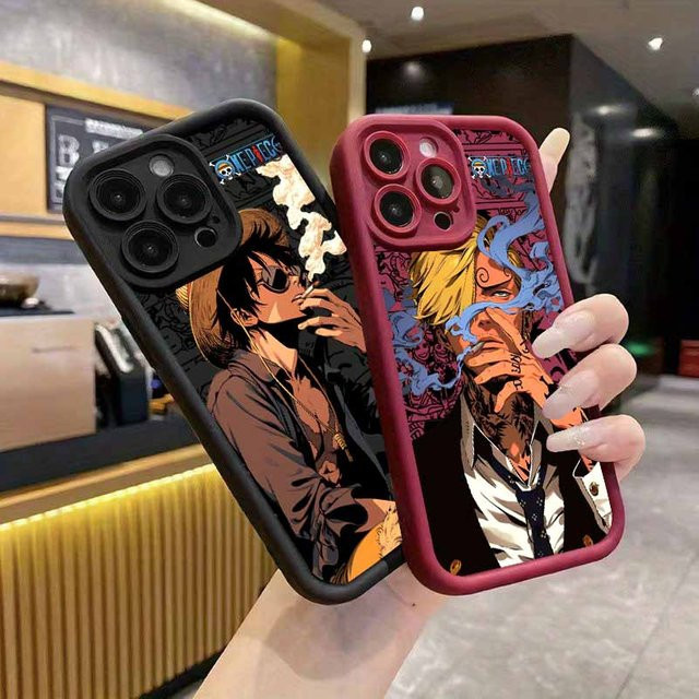 Luffy Silikon-Softcase für Apple iPhone 17 16 15 14 13 12 Mini 11 Pro Max mit Augen-Design - Bild 1