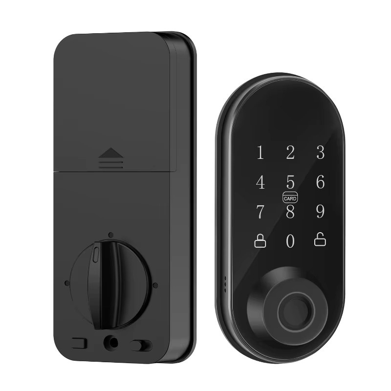 Intelligentes Türschloss mit Fingerabdruck, Touchscreen und Bluetooth aus Aluminiumlegierung in Schwarz - Bild 6