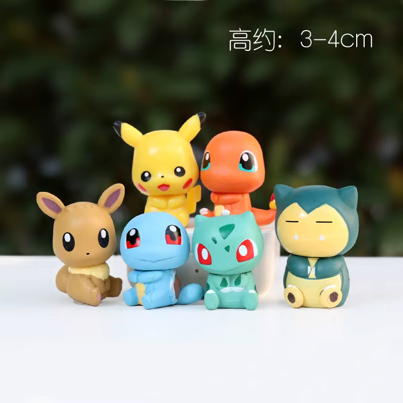 TAKARA TOMY Pokémon Pikachu Charmander Squirtle, Action Figur, 6-teiliges Set - Bild 2