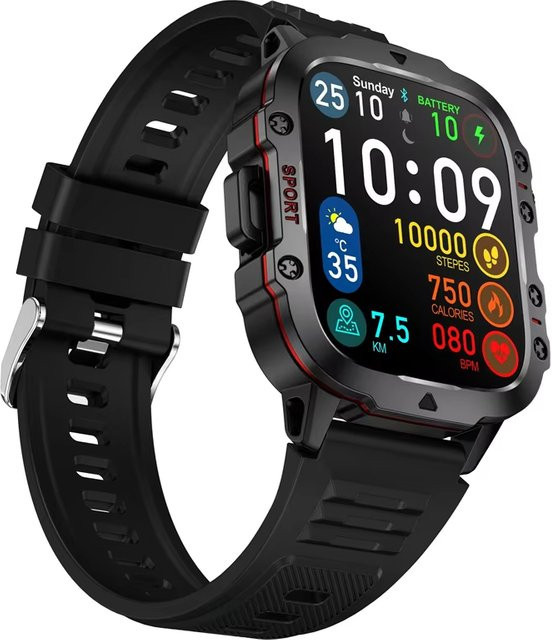 LAXASFIT Smartwatch, Schwarz, Silikon, Unisex - Bild 1