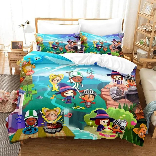 Miitopia Bettwäsche-Set mit Motiv aus Mikrofaser, Bettbezug und Kissenbezug, Mehrfarbig, B/H: 135 x 200 cm - Bild 1