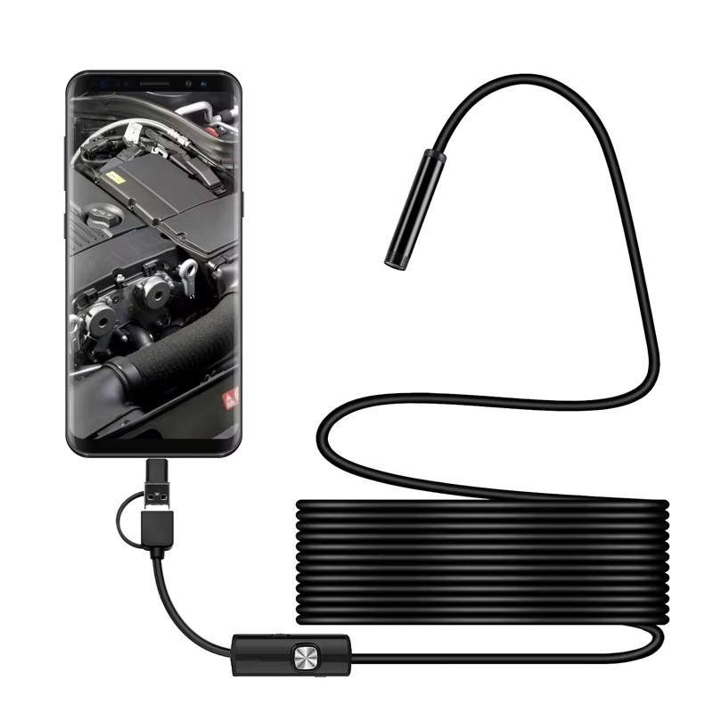 KAFNHCKA USB-Typ-C-Endoskopkamera in Schwarz mit 1080P Auflösung, flexiblem Kabel und 6 LEDs für Android-Smartphones, Laptops und PCs - Bild 2