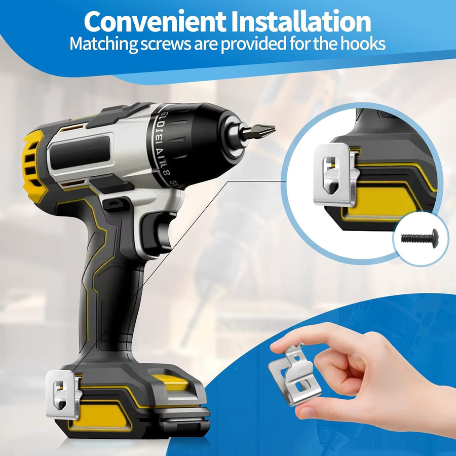 Ersatz-Gürtelclip-Haken aus Edelstahl mit Schrauben für DeWalt N268241 in Silber - Bild 2