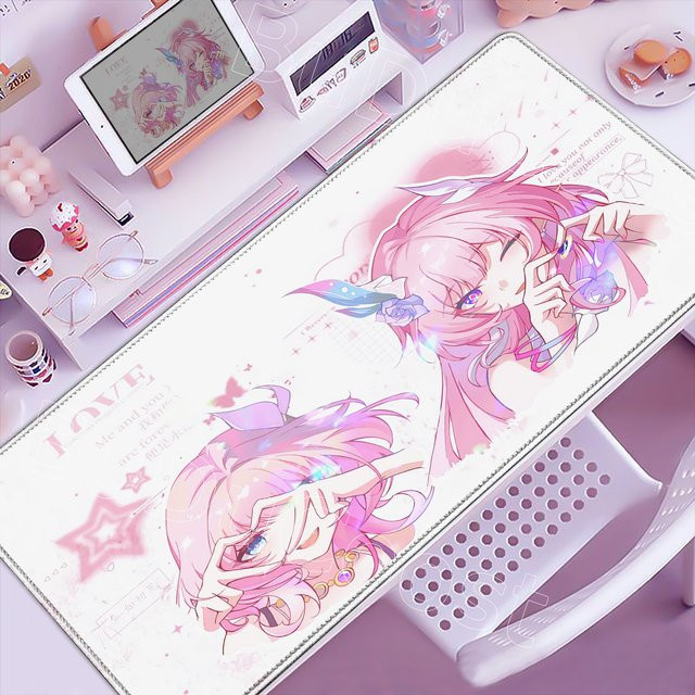BuDuCoost Gaming Mauspad Pretty Cyrene Honkai Star Rail Anime Schreibtischunterlage B/B/H: 90 x 40 cm - Bild 1