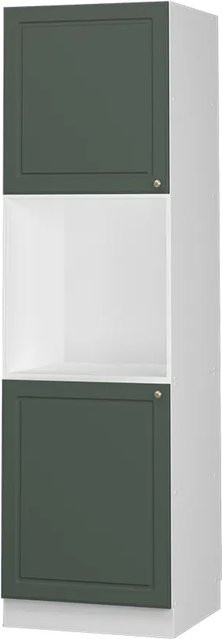 Vicco Herdumbauschrank Fame-Line in Landhaus-Optik, Farbe Weiß-Grün-Gold, mit offenen Regalfächern und Soft-Close-Türen, Breite: 60 cm, Höhe: 206 cm, Tiefe: 56,83 cm - Bild 1