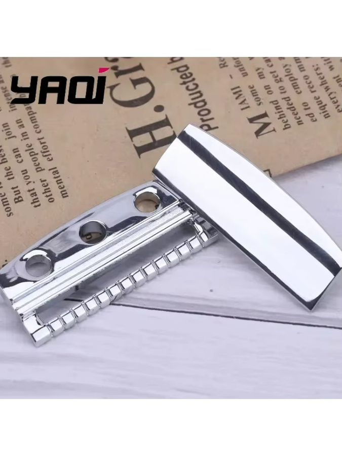 YAQI Single Edge Sicherheitsrasiererkopf, chromfarben, 1,20 mm Klingenausfallung - Bild 4