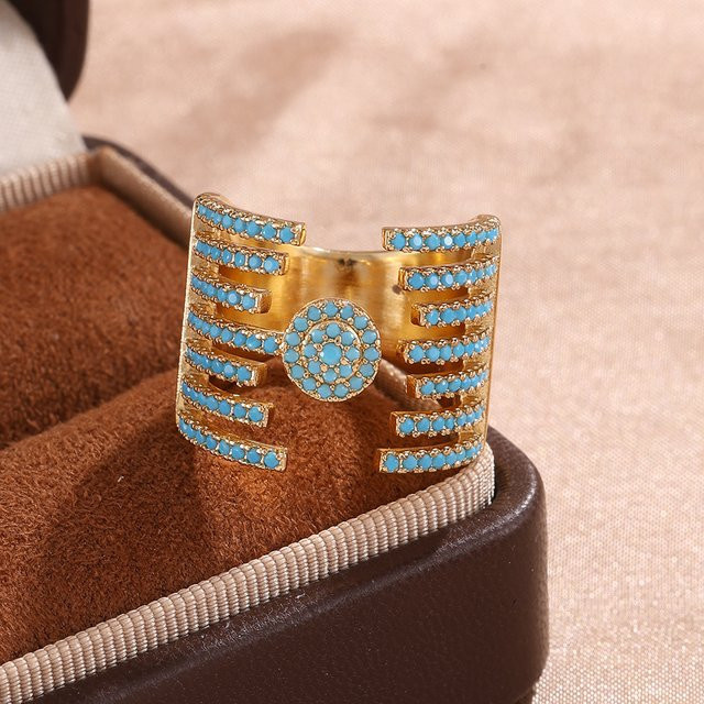 ZAKOL Ring, Blauer Türkis, Zirkonia, Offener Ring, Damen - Bild 1