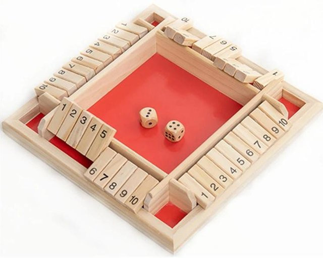Kidsly Shut-The-Box, Brettspiel, Holz, 2–4 Spieler, Mathematik - Bild 1