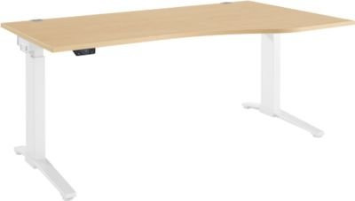 Schäfer Shop Genius ERGOSTYLE S Schreibtisch elektrisch höhenverstellbar, C-Fuß, Ahorn/weiß, B: 180 cm, T: 80-100 cm, H: 71,5-118,2 cm - Bild 1
