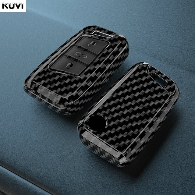 Kuvi Carbon Faser Schlüsselhülle für VW Passat B8, Magotan, Skoda Superb A7 und Kodiaq in Schwarz - Bild 1