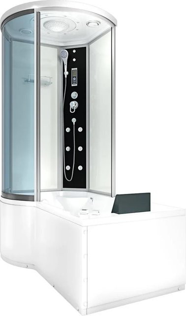 AcquaVapore Whirlpool Duschkabine mit Wanne und Regendusche in Weiß, B/T: 100 x 170 cm - Bild 1