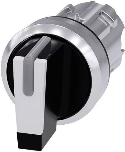 Siemens Knebelschalter 3SU1052-2BL60-0AA0 mit Frontring aus Metall in Schwarz und Weiß - Bild 1