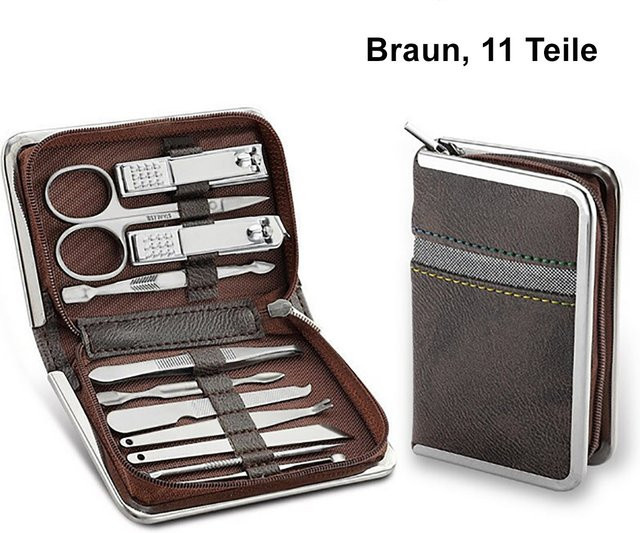 TPFBeauty Maniküre- & Pediküre-Set, 11-teilig, Braun, Unisex - Bild 1