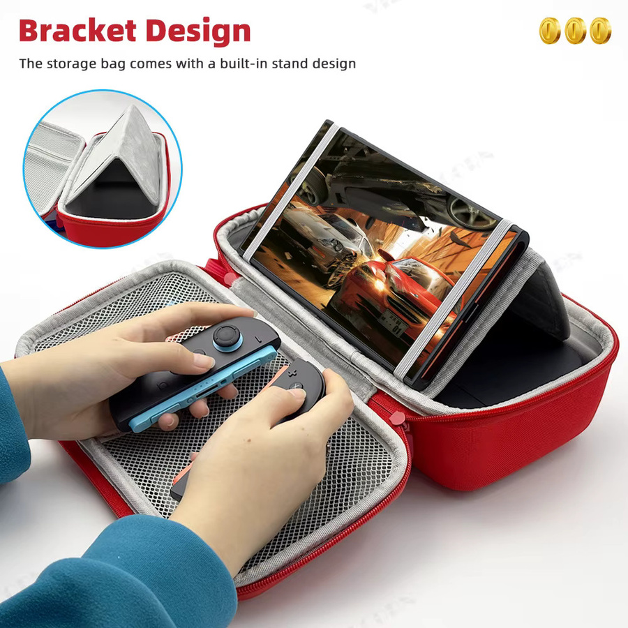 Nintendo Switch Reisetasche mit integriertem Netzfach, Spielkartenhalter und Standfunktion für das Dock - Bild 2