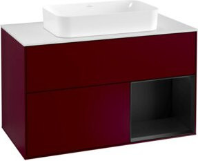 Villeroy & Boch Waschtischunterschrank Finion mit Abdeckplatte in Weiß, Peony Matt, Breite: 100 cm, Tiefe: 50,1 cm - Bild 1