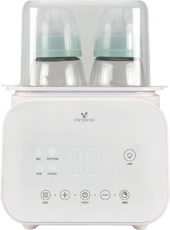 Cangaroo 4 in 1 Flaschenwärmer mit Digitalanzeige zum Erwärmen, Auftauen und Sterilisieren in Weiß