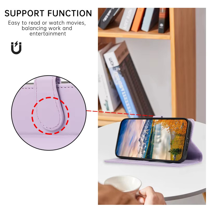Funda Leder Brieftasche Handyhülle mit Kartenfächern für Xiaomi Modelle in Blau - Bild 5