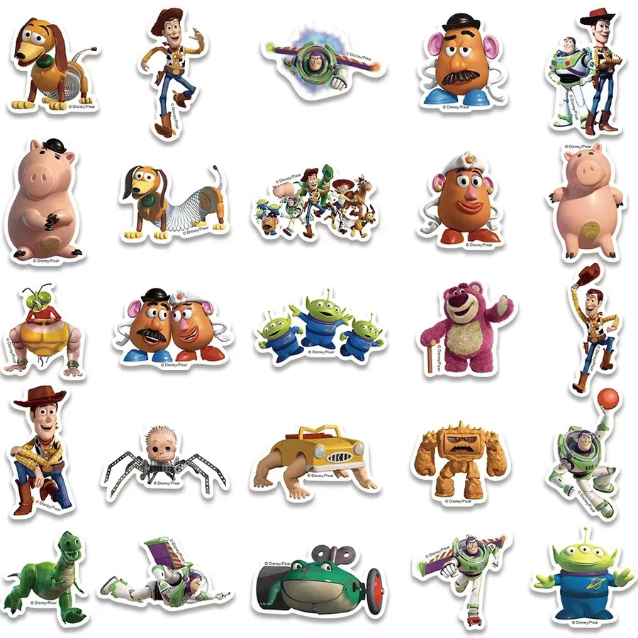 50 Stück Disney Toy Story 3D Aufkleber mit Buzz Lightyear und Alien Motiven in Multicolour für Kinder, Laptop und Gepäck - Bild 2