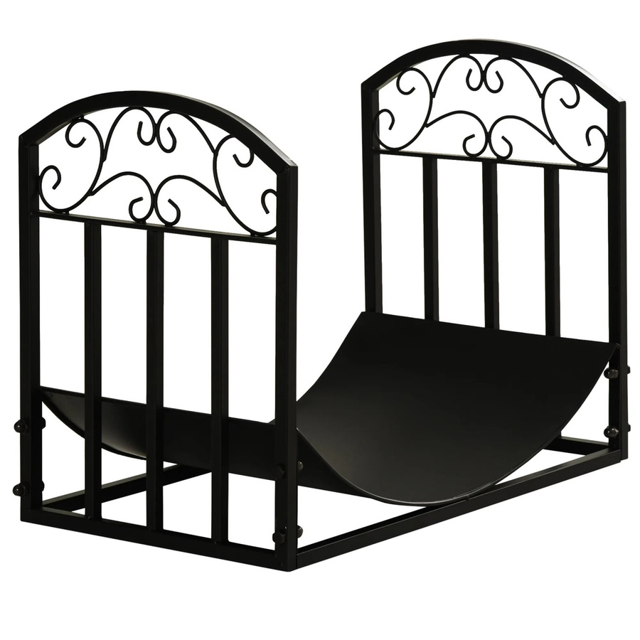 Outsunny Kaminholzregal aus Metall in Schwarz, Belastbarkeit 60 kg, B/T/H: 60,5 x 36 x 46,5 cm - Bild 2