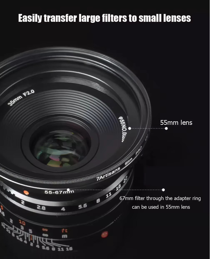 RONGGEN RG Step-Up-Filterring Adapter Schwarz für Sony Canon Nikon DSLR-Kameras - Bild 5