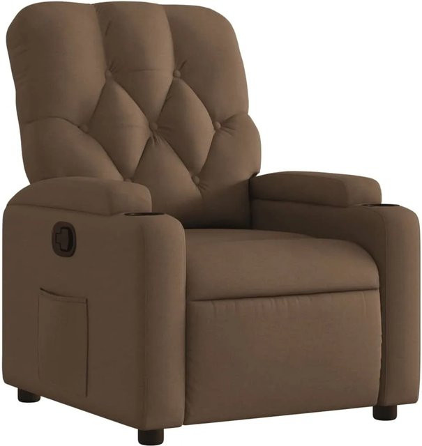 vidaXL Relaxsessel Braun Stoff Modell 61 mit Armlehnen und manueller Hebelverstellung - Bild 1