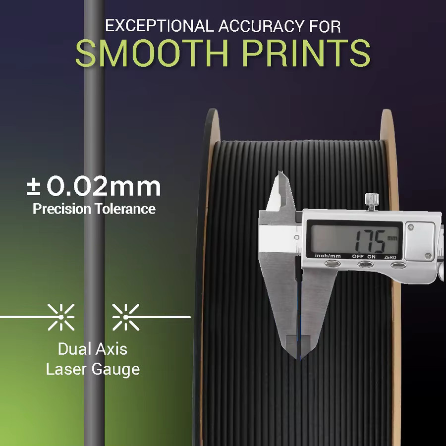 Polymaker Fiberon PPS-CF10 Filament, faserverstärktes PPS (Polyphenylensulfid) für FDM-Druck, Schwarz, 500 g - Bild 2