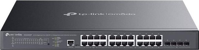 TP-Link Omada SG3428XMPP Managed L2+ Switch mit 16 x Gigabit PoE+, 8 x Gigabit PoE++ und 4 x 10Gb SFP+ Ports, 500 W, Schwarz - Bild 1