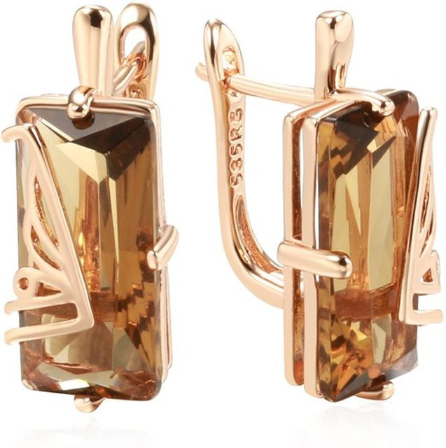 Ohrringe Kupfer, Roségold, Zirkonia, Damen - Bild 1