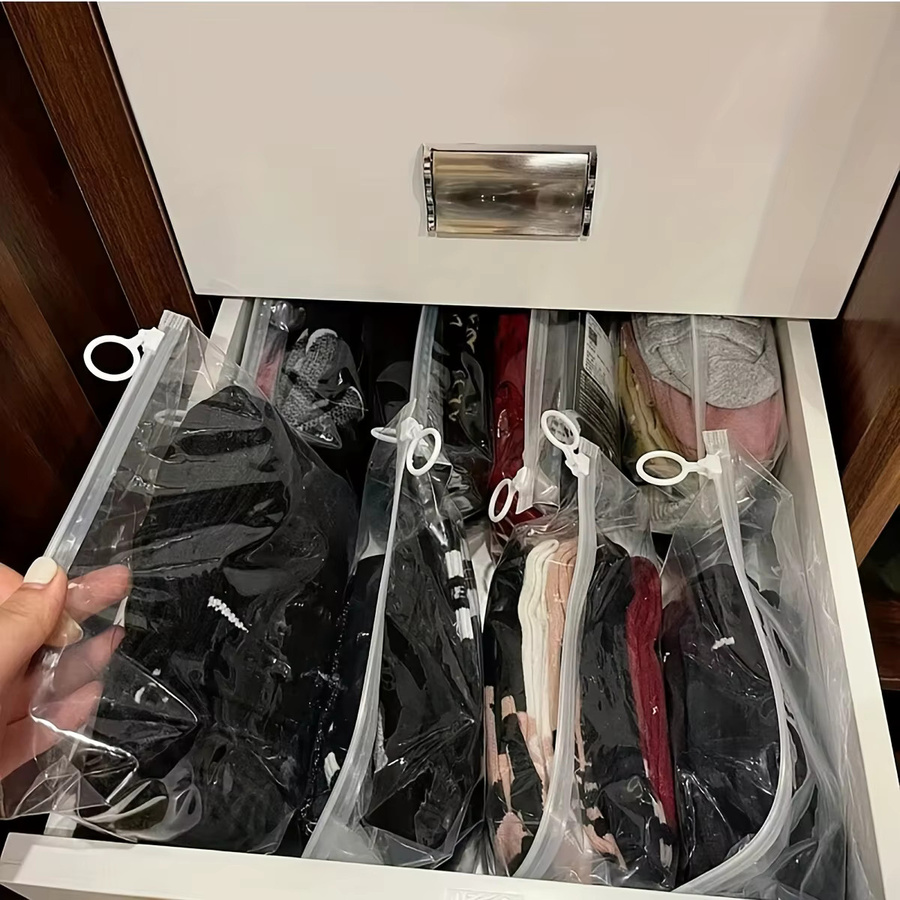 10 Stück transparente selbstverschließende Schmuckverpackungsbeutel aus Kunststoff mit Zugring - Bild 2