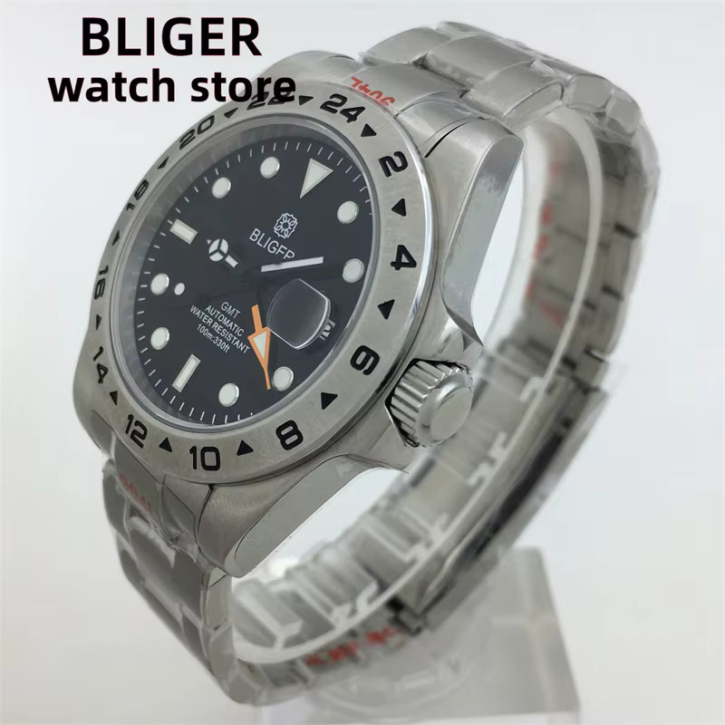 BLIGER Armbanduhr, Automatik, Edelstahl, 40 mm, Herren, schwarzes Zifferblatt - Bild 2