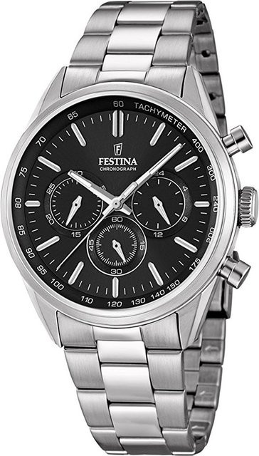 Festina Chronograph, Quarz, Edelstahl, Schwarz, 44 mm, Herren - Bild 1