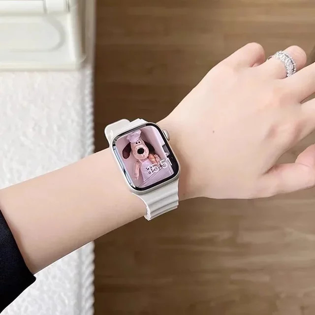 Ozeanarmband für Apple Watch, Silikon, Weiß, Unisex - Bild 1