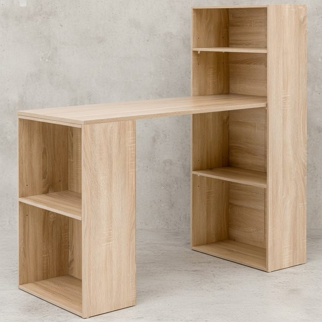 KADIMA DESIGN Schreibtisch BRENTA mit Regal aus Spanplatte, B/T/H: 120 x 120 x 53 cm - Bild 1
