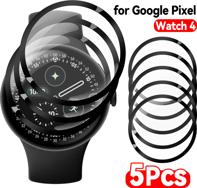 Google Pixel Watch 4 Displayschutz Set aus PMMA-Verbundfolie, transparent, 5er Pack oder 1 Stück, kratzfest - Bild 1