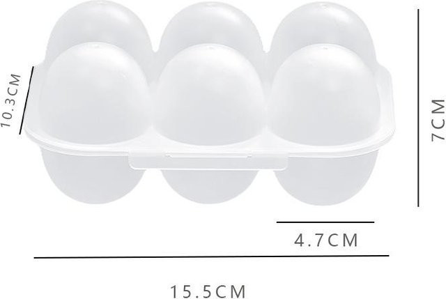 HomeHarmony Eieraufbewahrungsbox mit Deckel und 6 Fächern, weiß, B/T/H: 15,5 x 7 x 10,3 cm - Bild 1