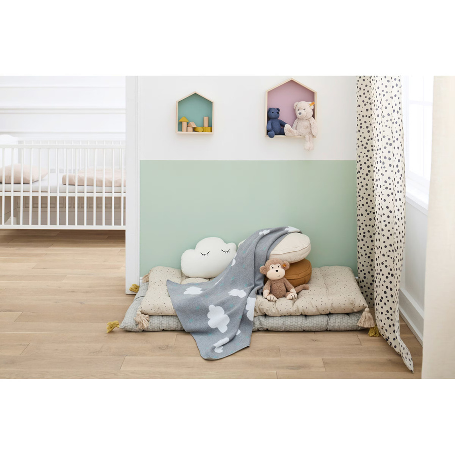 Bornino Home Babydecke Strick Grau aus Baumwolle B/B: 80 x 100 cm - Bild 2