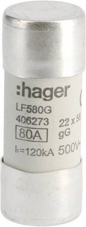 Hager LF580G Feinsicherung Silber, 10 Stück, Durchmesser: 22 mm, Länge: 58 mm - Bild 1