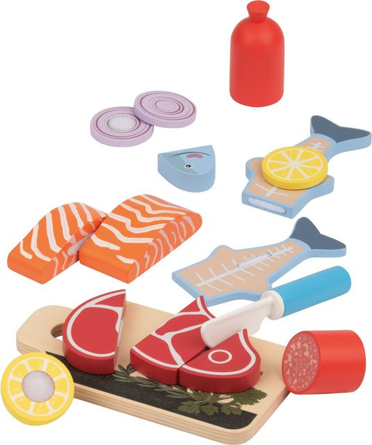 LUPILU Fisch und Fleisch Spielzeugset aus Holz und Kunststoff, bunt/mehrfarbig - Bild 1