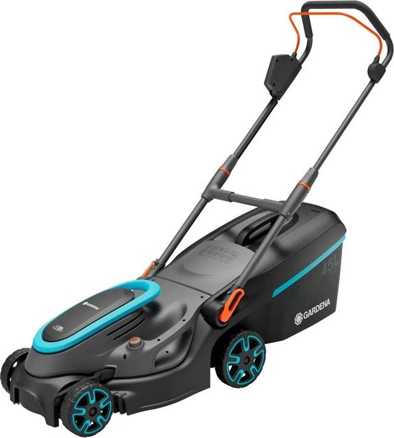 Gardena Akku-Rasenmäher PowerMax 37/36V Power For All mit Ladegerät, anthrazit/grau/türkis, B/T/H: 40 x 65 x 35 cm - Bild 1