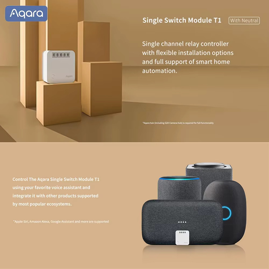Aqara T1 Einkanal-Steuermodul Zigbee 3.0 kabelloser Relais-Controller in Weiß für Apple HomeKit ohne Neutralleiter - Bild 2