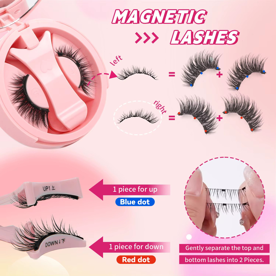 Batownly Magnetisches Kunstwimpern-Set Cat-Eye, Unisex, Natürlich - Bild 2